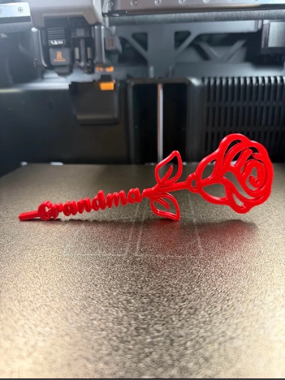 Grandma Red Rose Name Accent - Decorative Hairpin